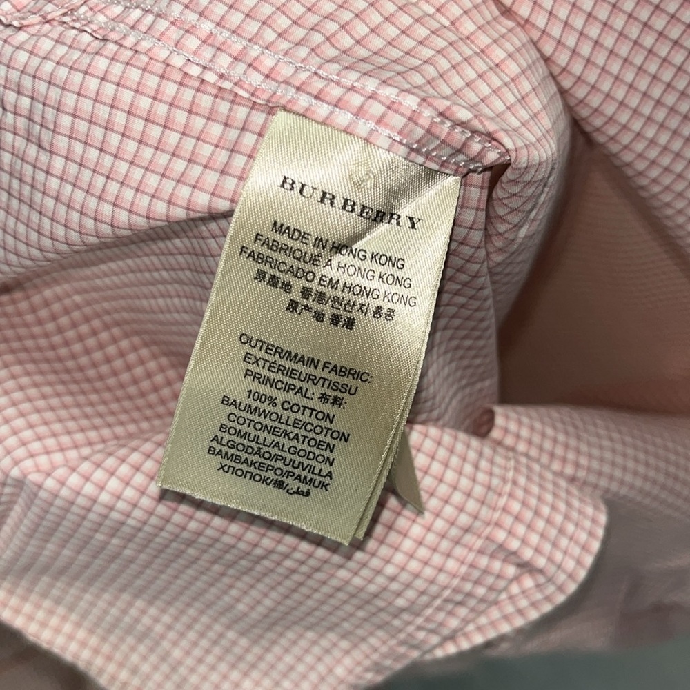 Authentic Burberry Men’s Pink Shirt Size S - Picture 15 of 15